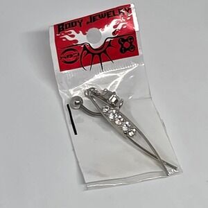 Body Jewelry Navel Belly Button Ring with Rhinestones New in Package